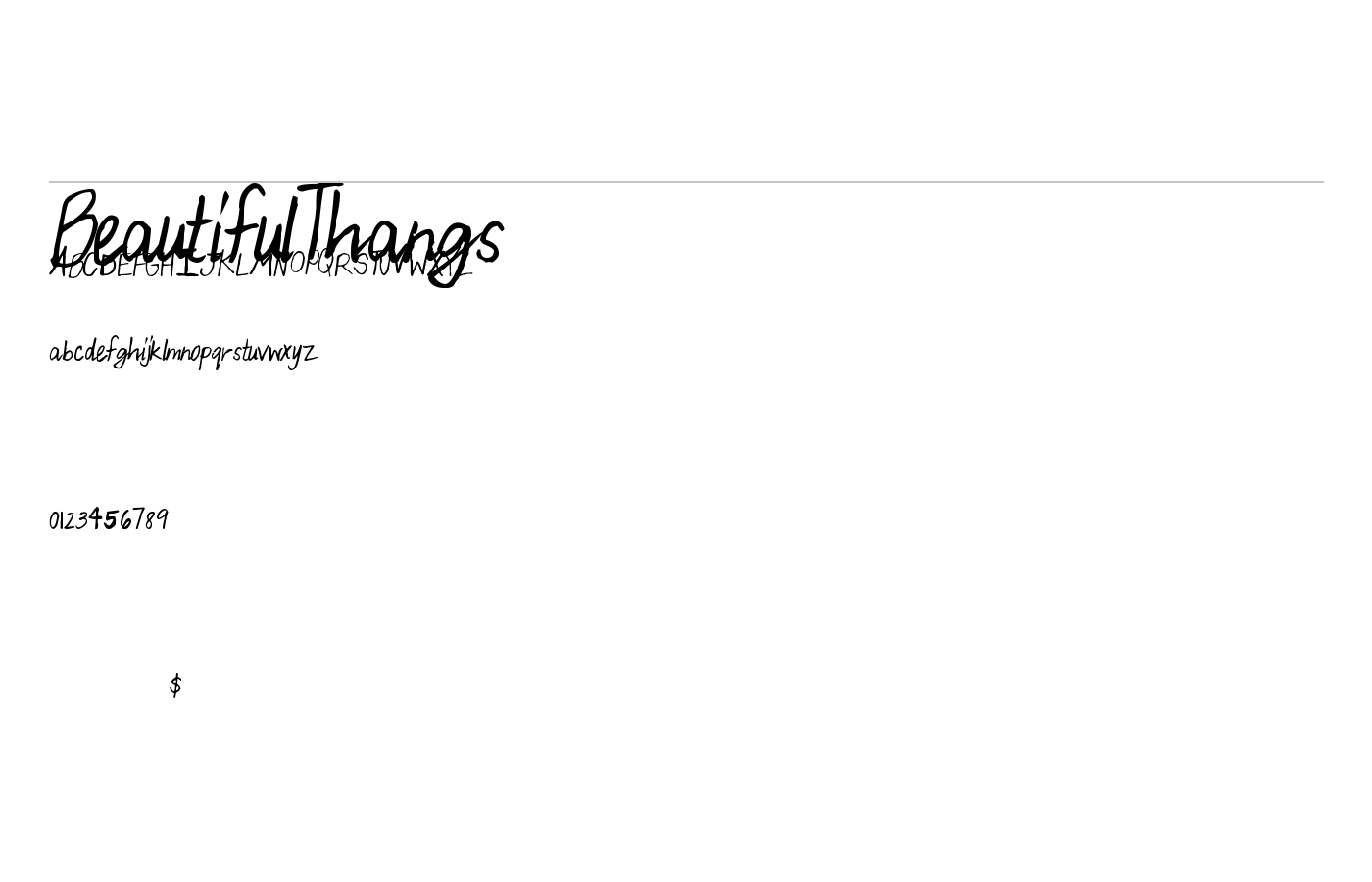 BeautifulThangs Font preview