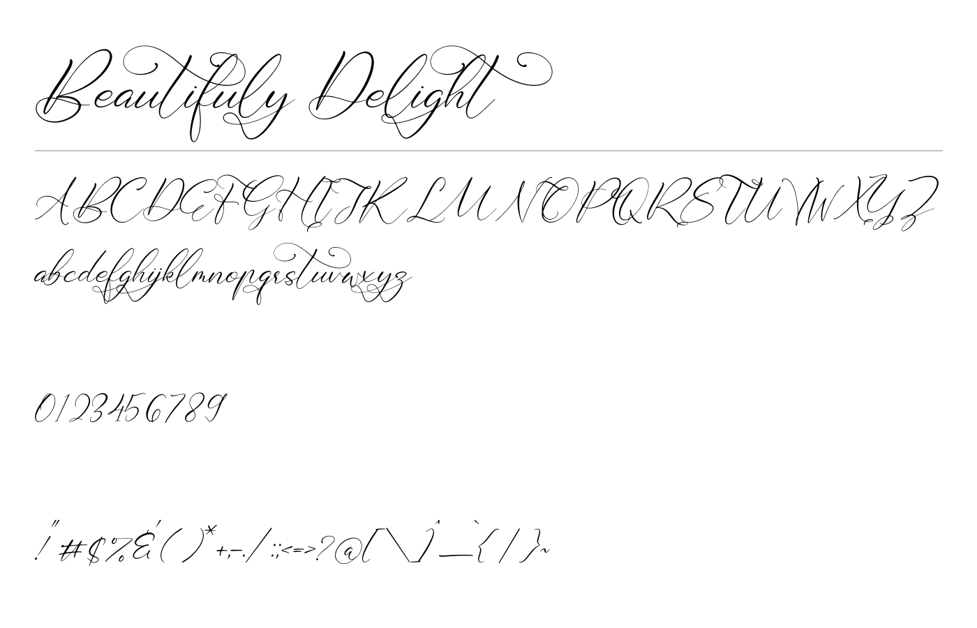 Beautifuly Delight Font preview
