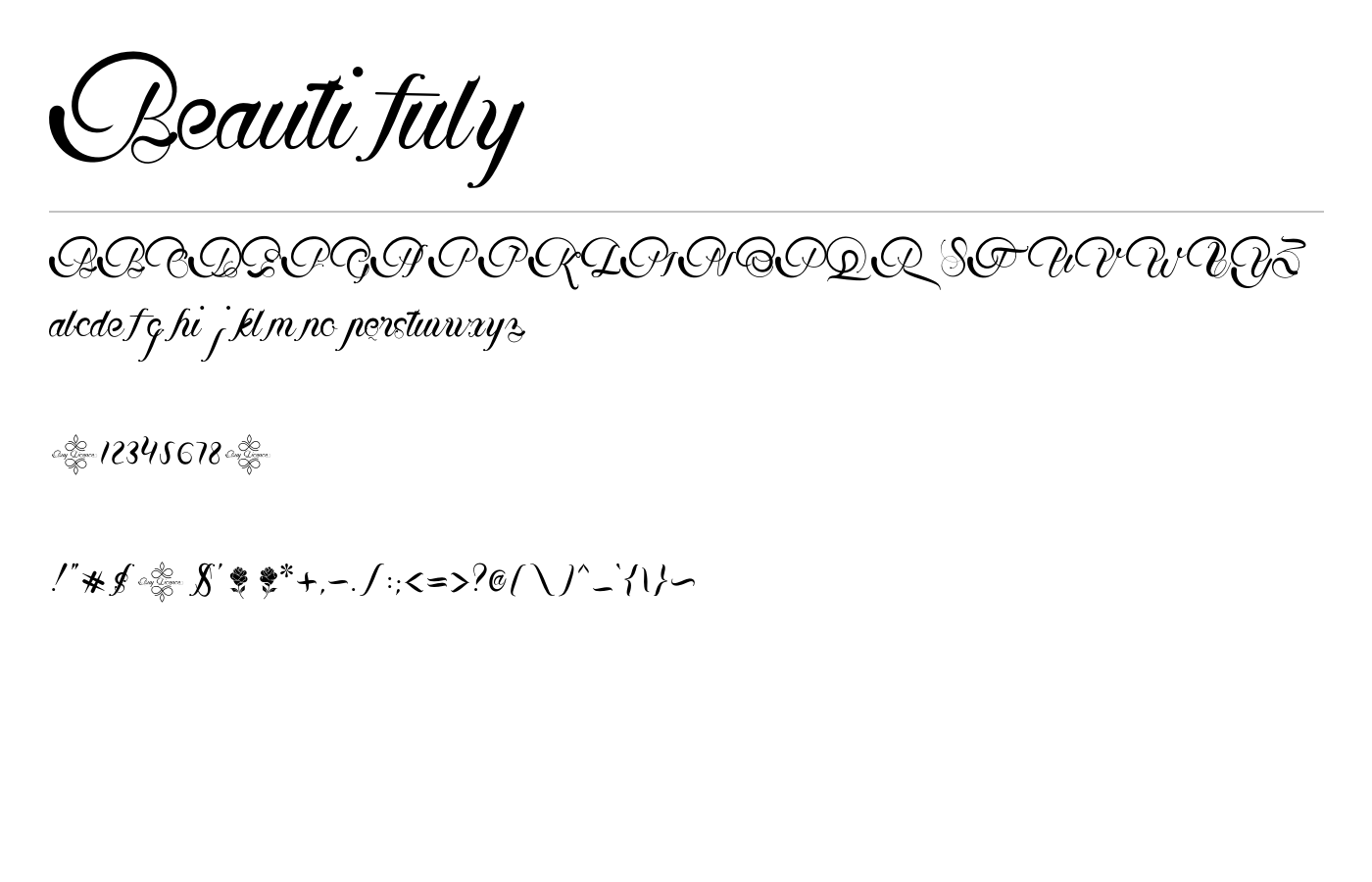 Beautifuly Font preview