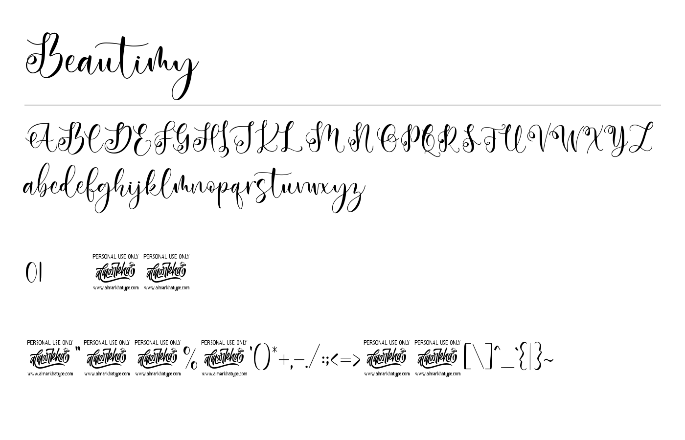 Beautimy Font preview