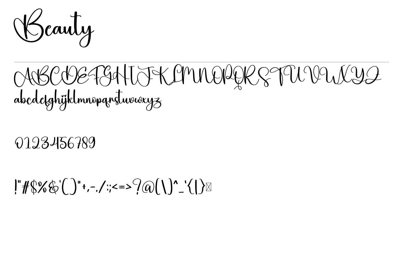 Beauty Font preview