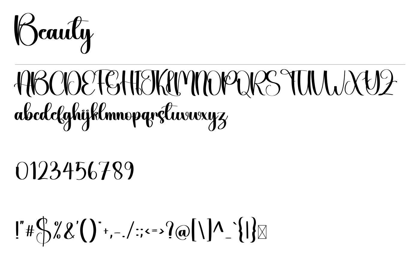 Beauty Font preview