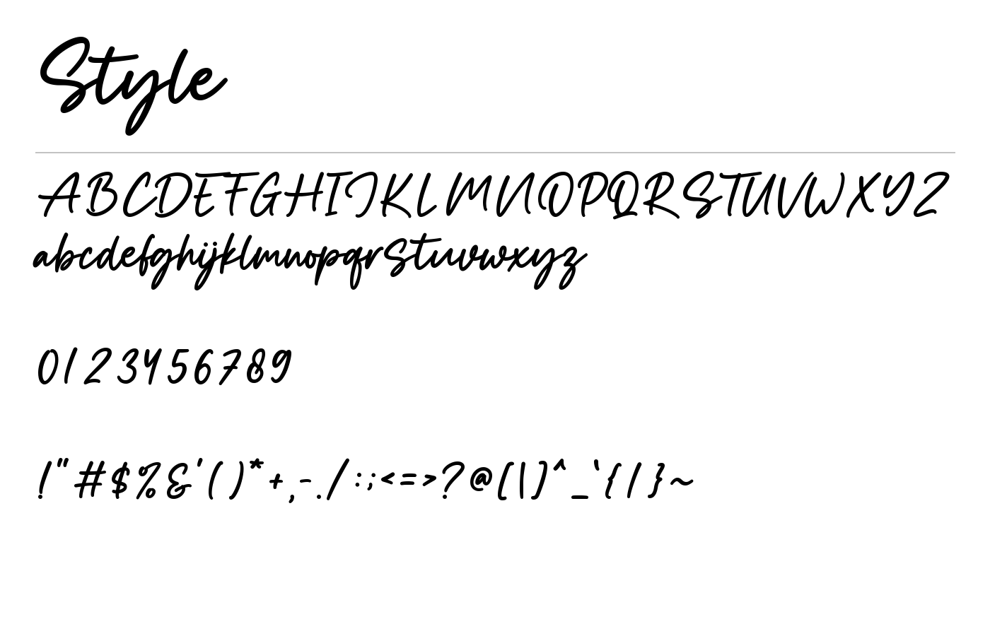 Style Font preview