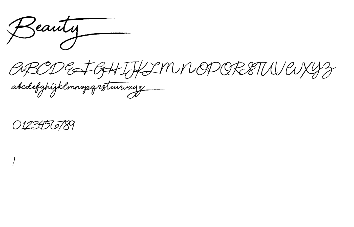Beauty Font preview