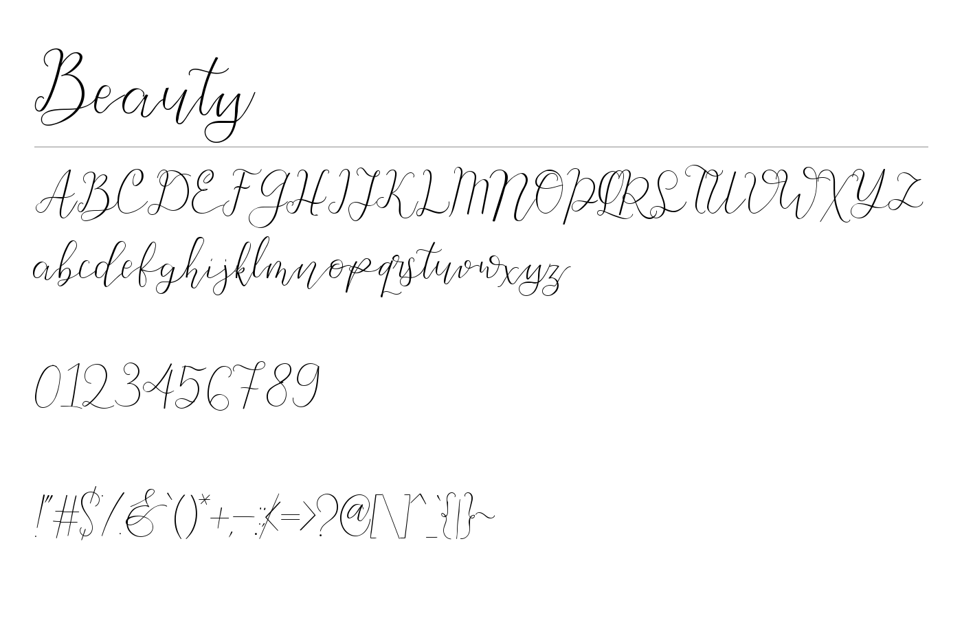 Beauty Font preview