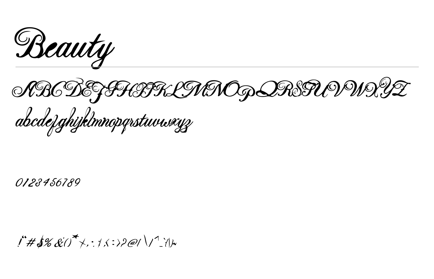 Beauty Font preview