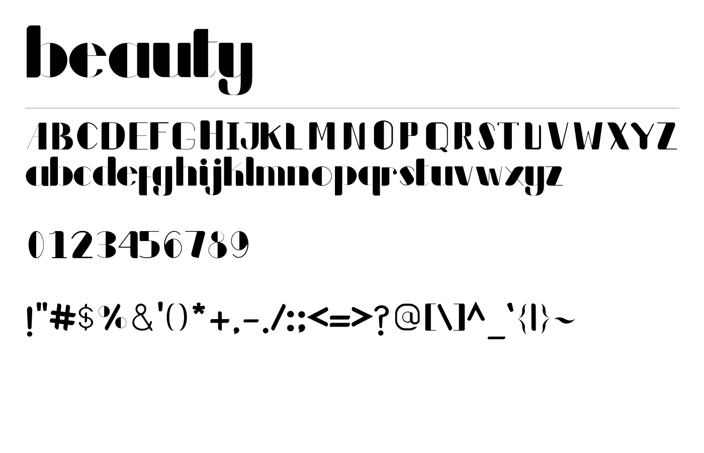 beauty Font preview