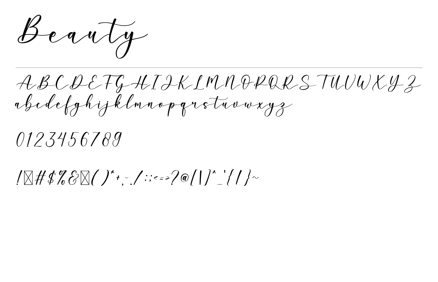 Beauty Font preview