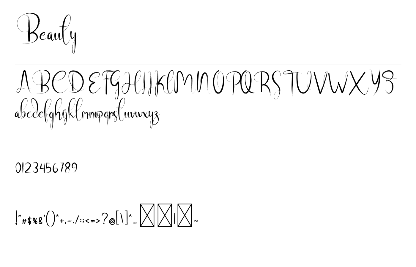 Beauty Font preview