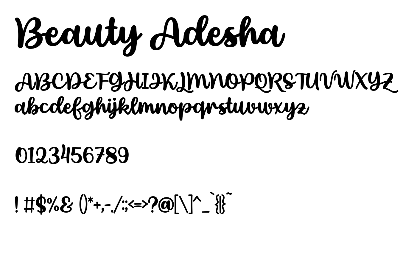 Beauty Adesha Font preview