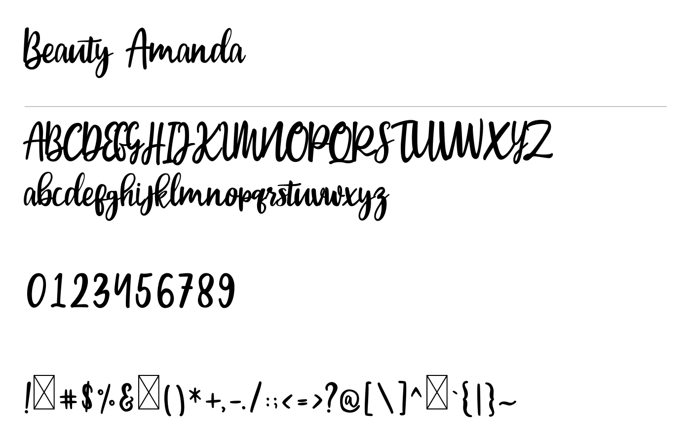Beauty Amanda Font preview