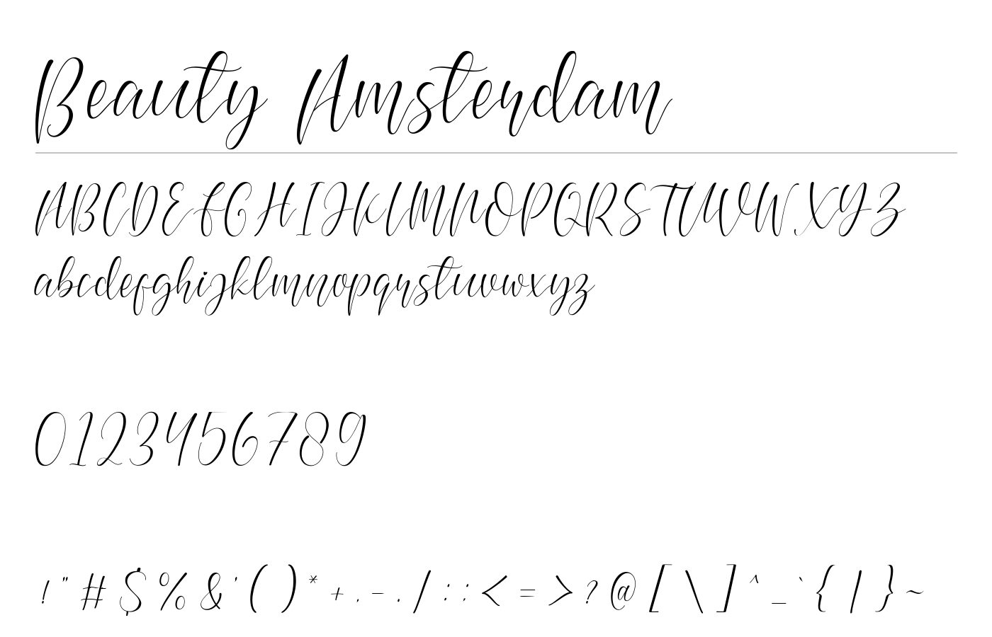 Beauty Amsterdam Font preview