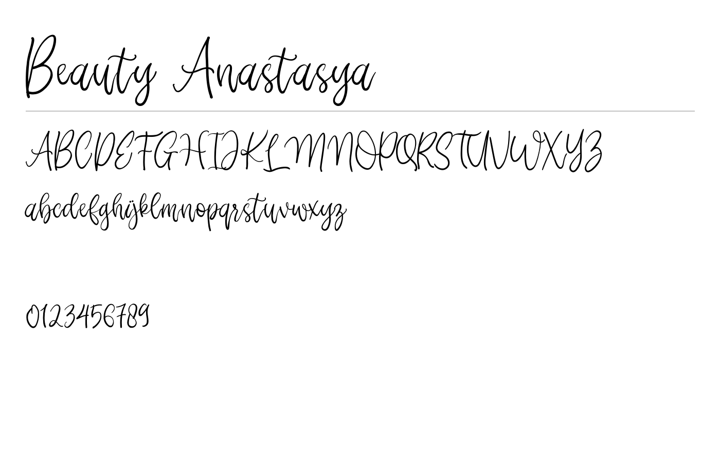 Beauty Anastasya Font preview