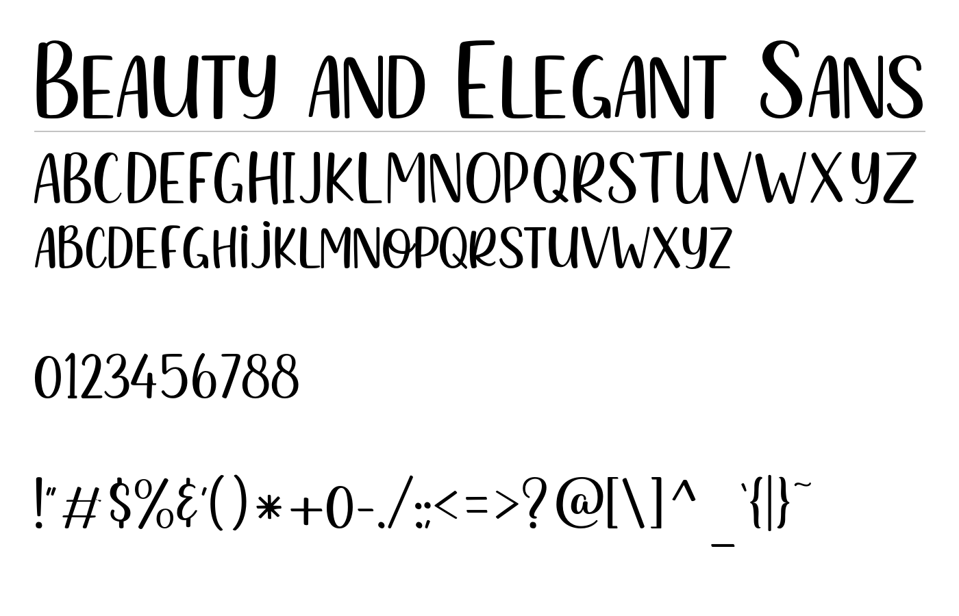 Beauty and Elegant Sans Font preview