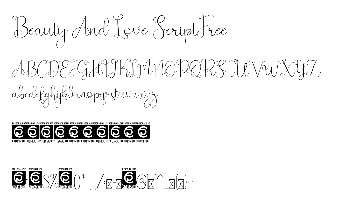 Beauty And Love Font preview