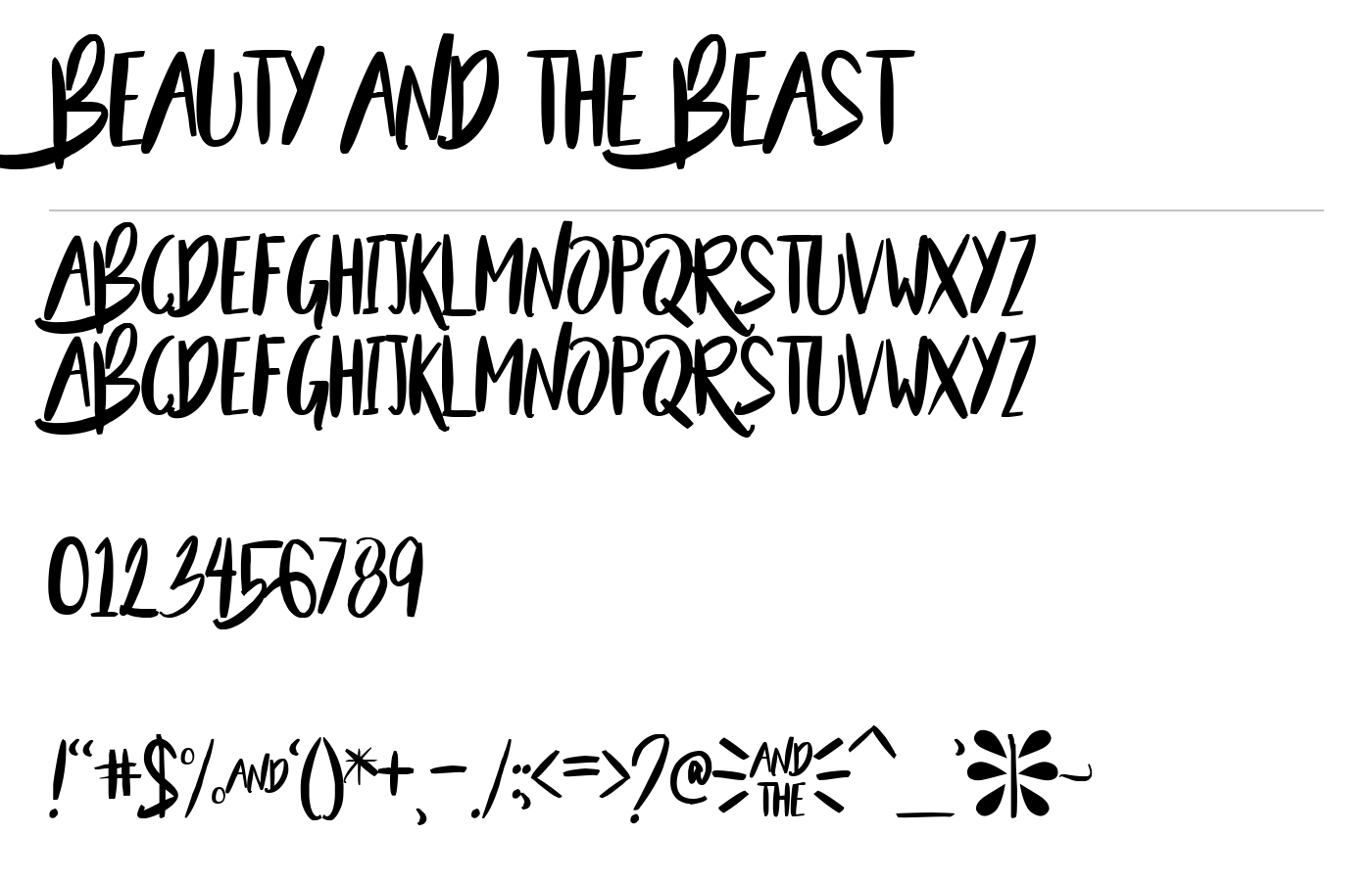 Beauty and the Beast Font preview