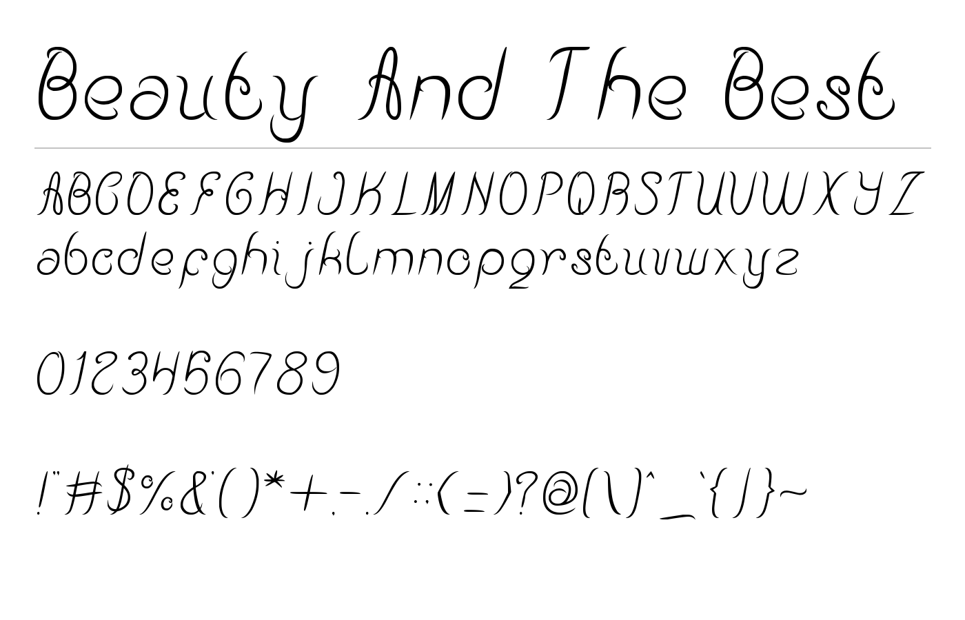 Beauty And The Best Font preview