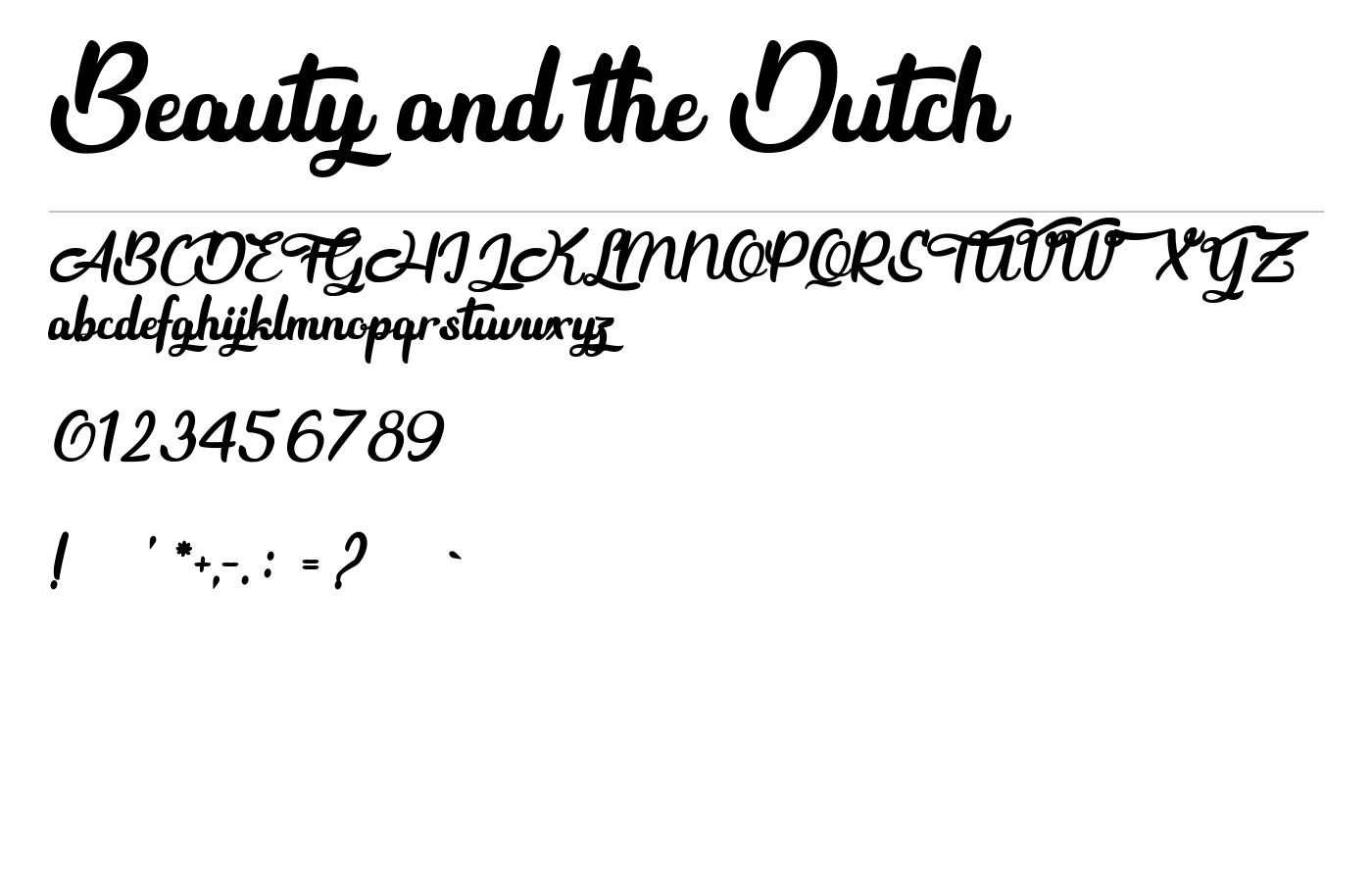 Beauty and the Dutch Font preview