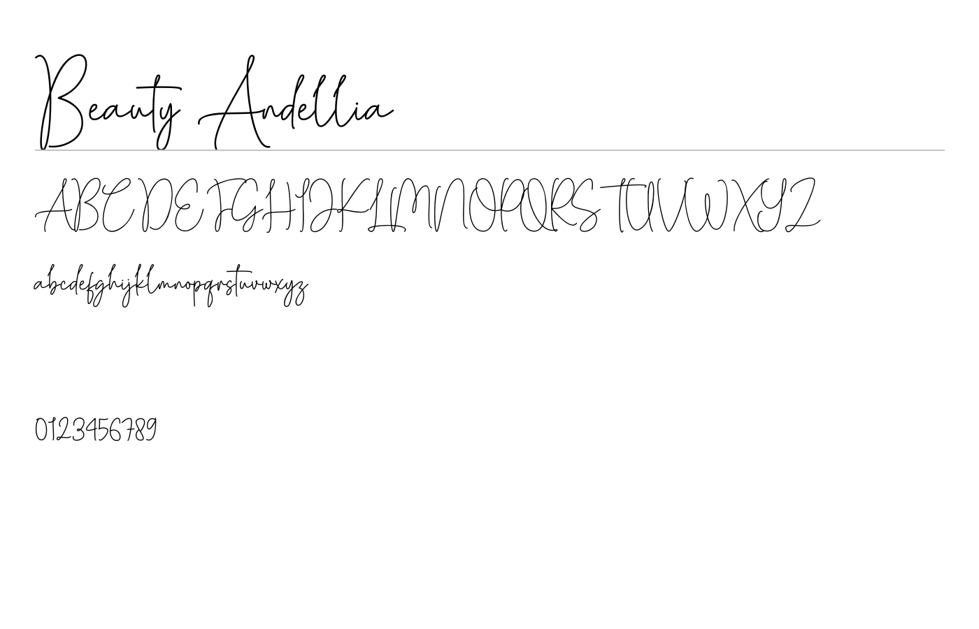 Beauty Andellia Font preview