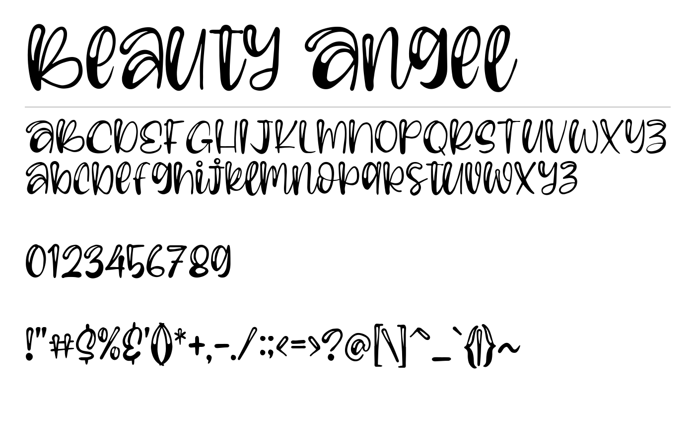 Beauty Angel Font preview