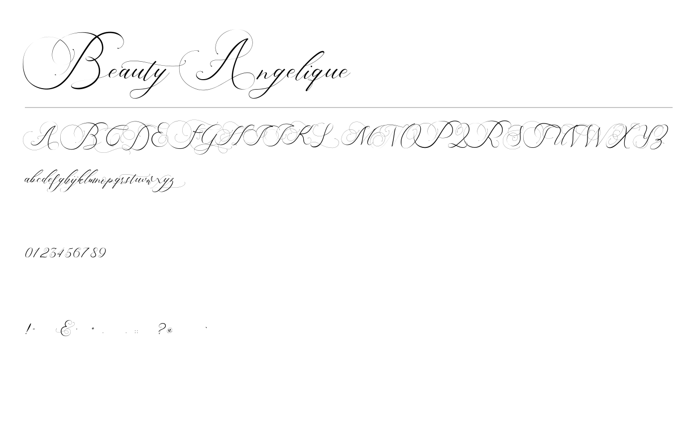 Beauty Angelique Font preview