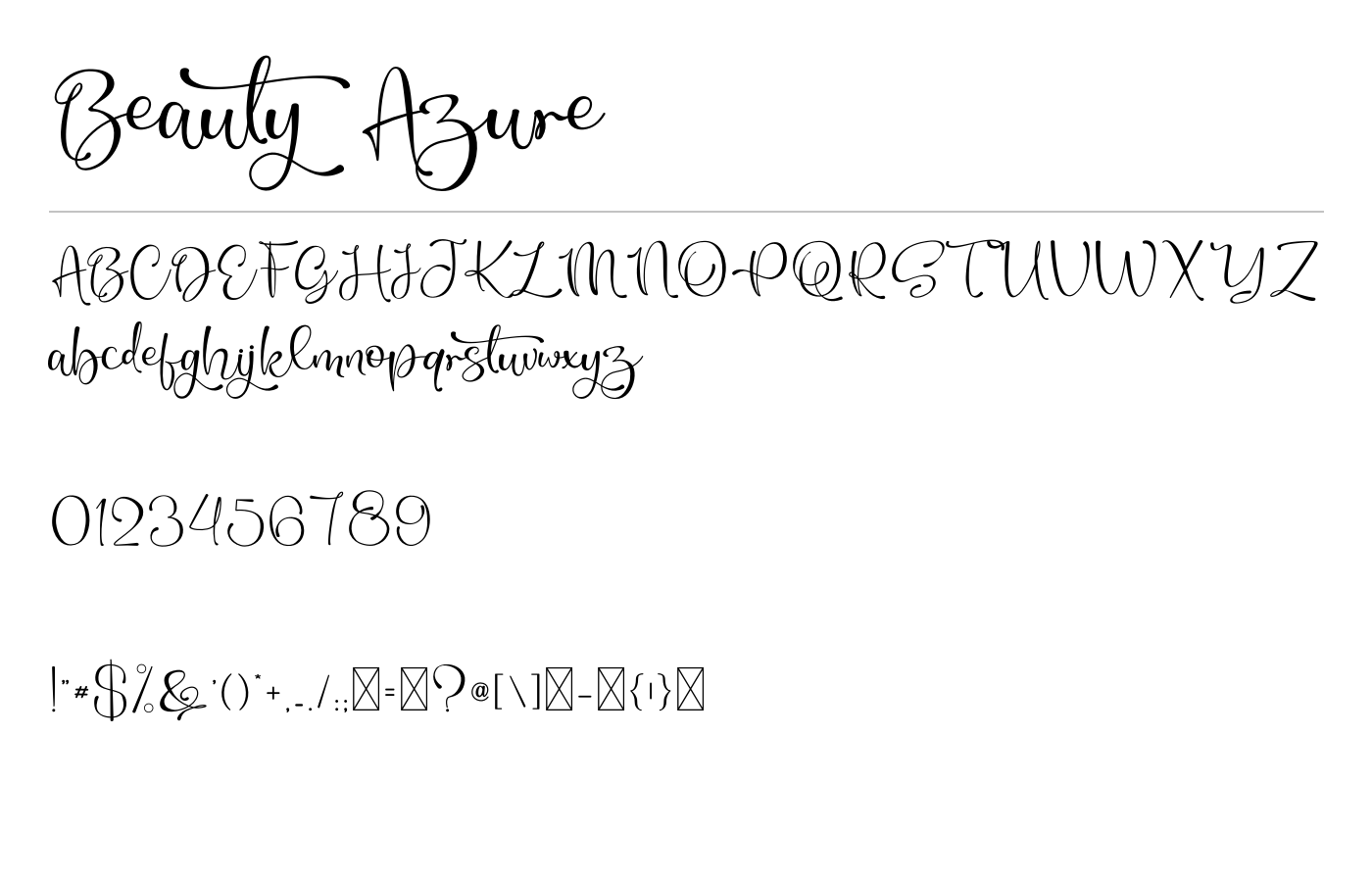 Beauty Azure Font preview