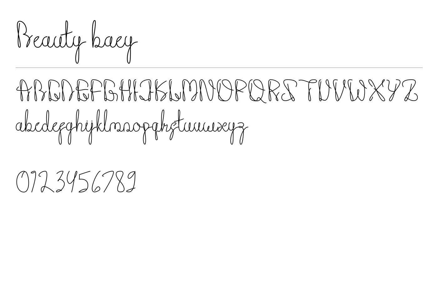 Beauty baey Font preview