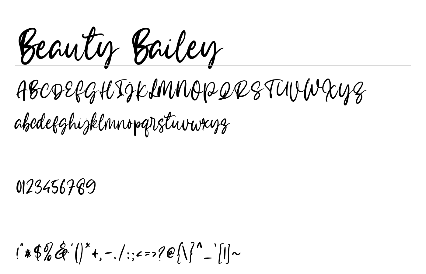Beauty Bailey Font preview