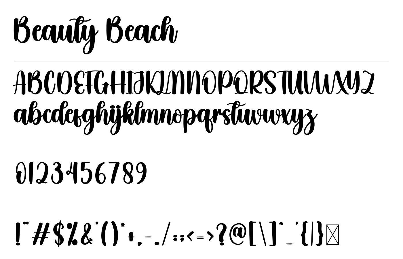 Beauty Beach Font preview