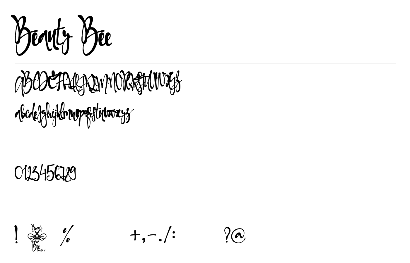 Beauty Bee Font preview