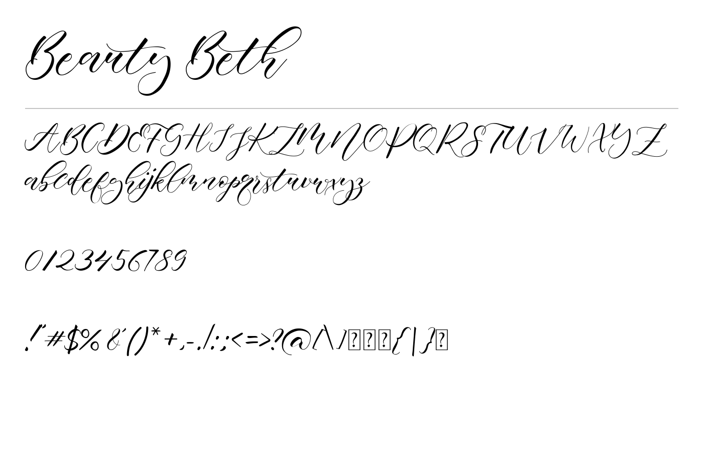 Beauty Beth Font preview