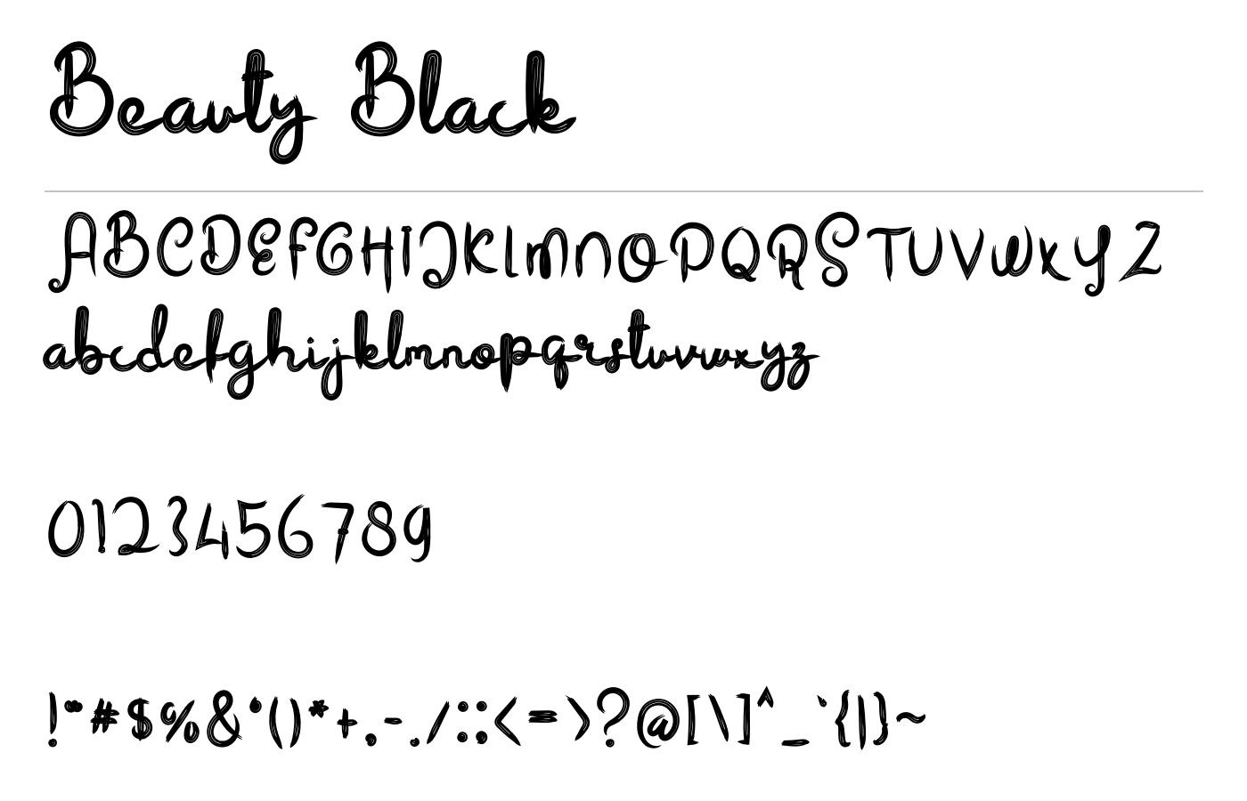 Beauty Black Font preview