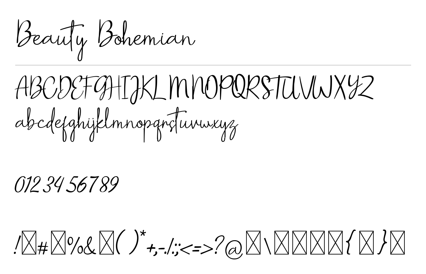 Beauty Bohemian Font preview