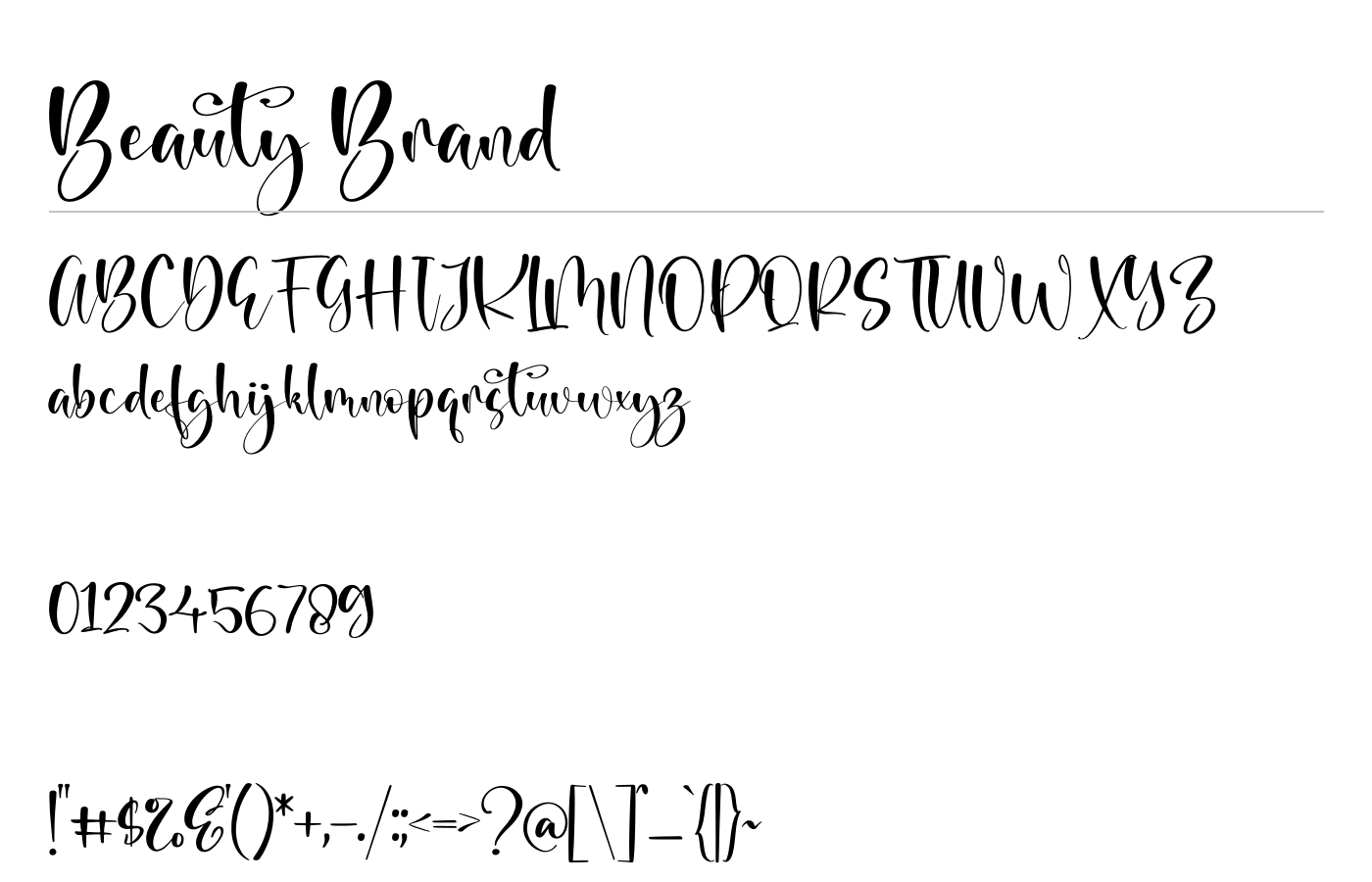 Beauty Brand Font preview