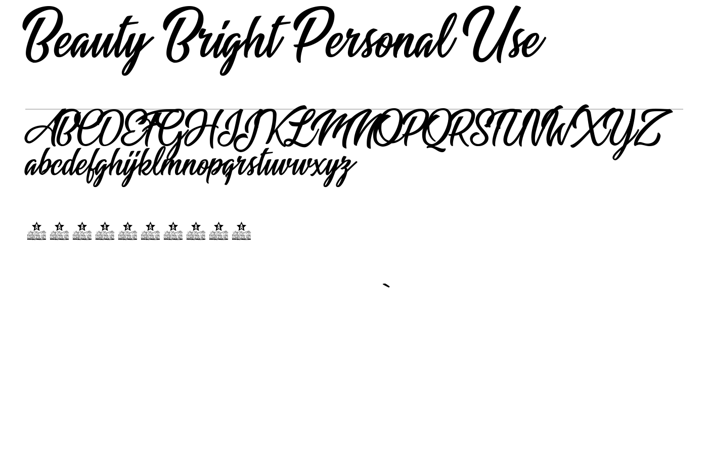Beauty Bright Personal Use Font preview
