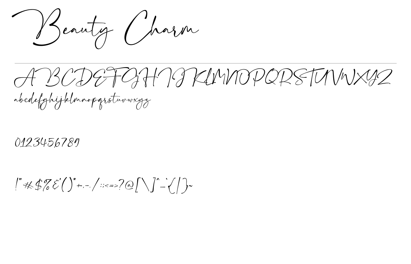 Beauty Charm Font preview