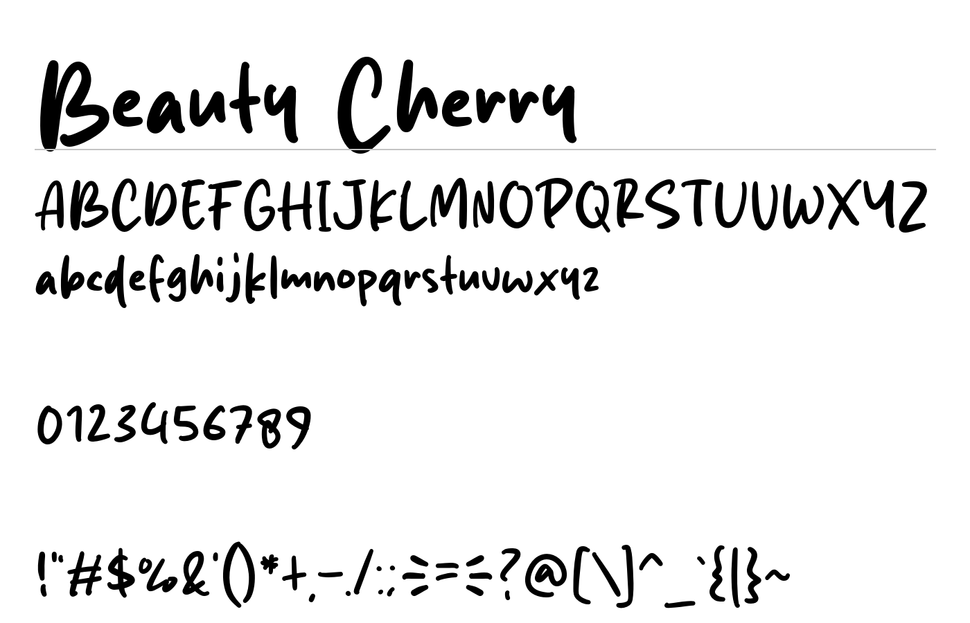 Beauty Cherry Font preview