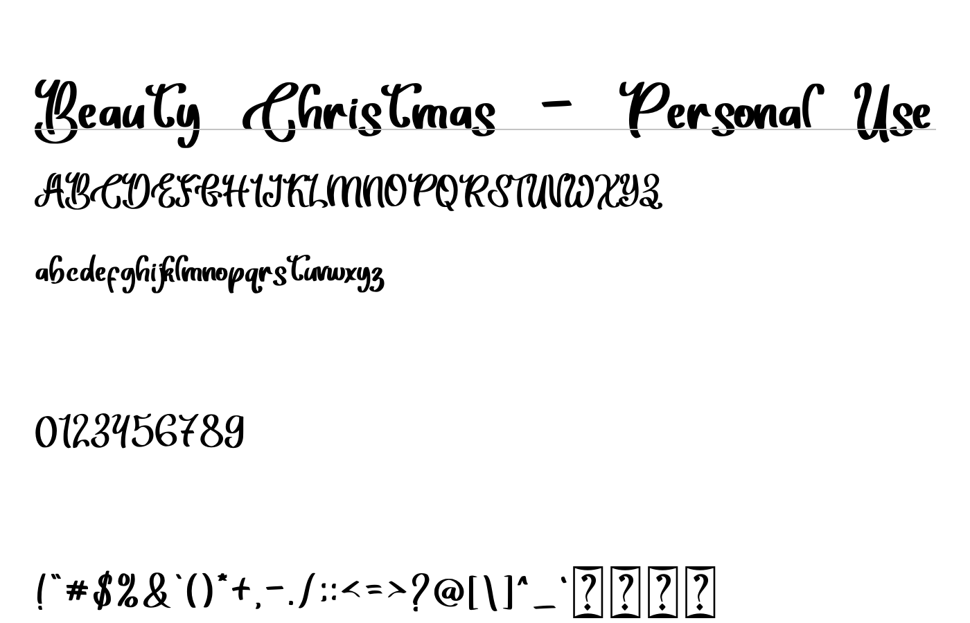 Beauty Christmas Font preview