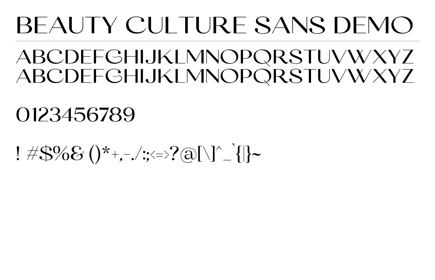 Beauty Culture Sans Demo Font preview