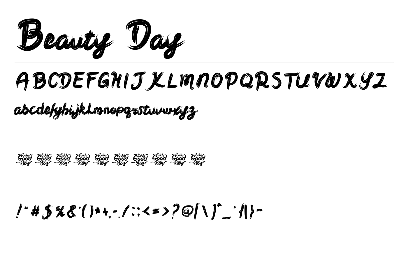 Beauty Day Font preview