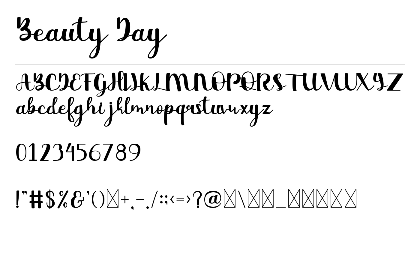 Beauty Day Font preview