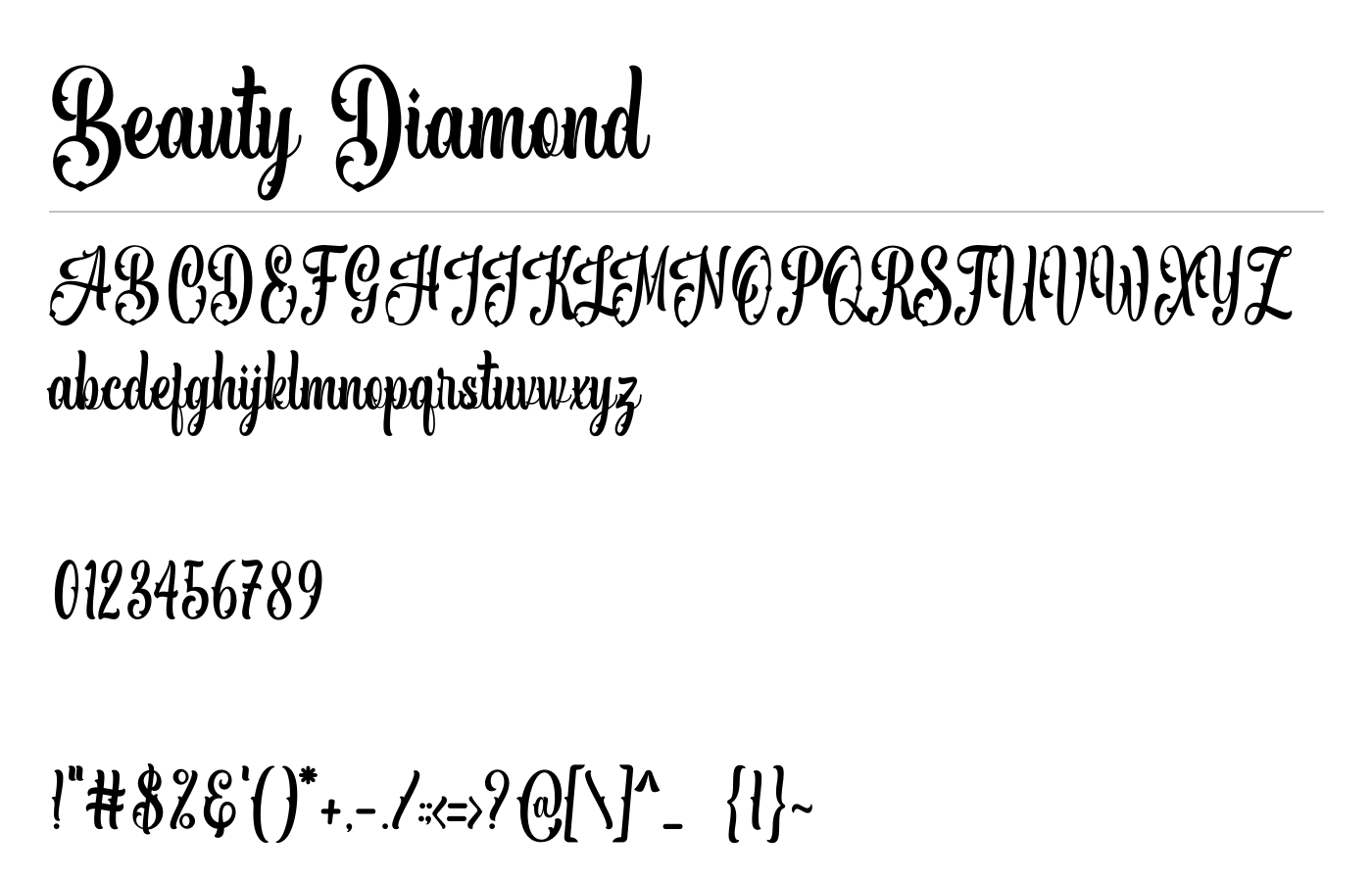 Beauty Diamond Font preview