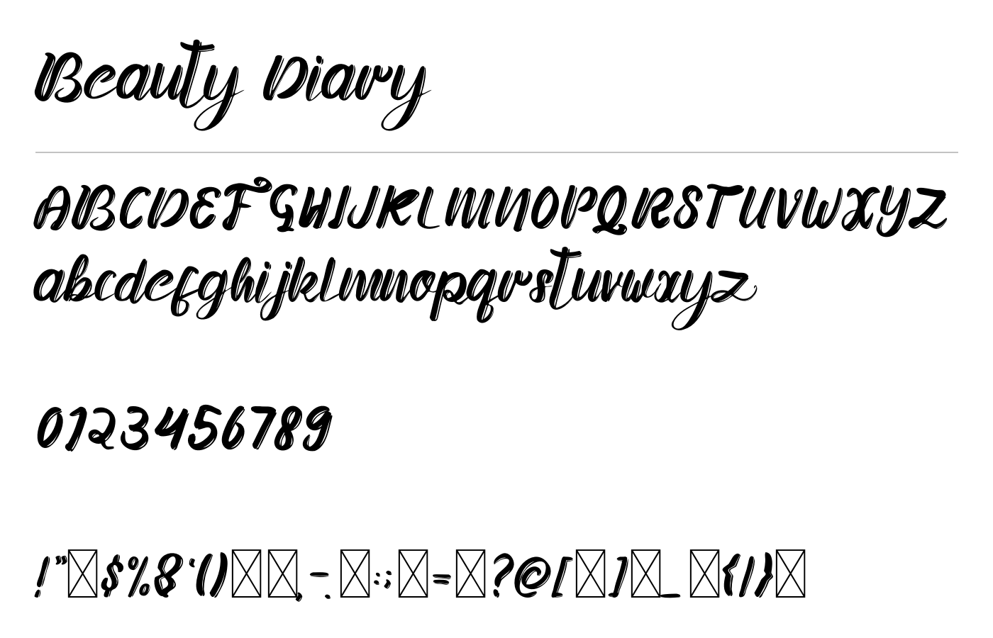 Beauty Diary Font preview