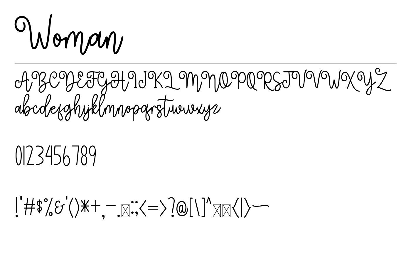 Woman Font preview