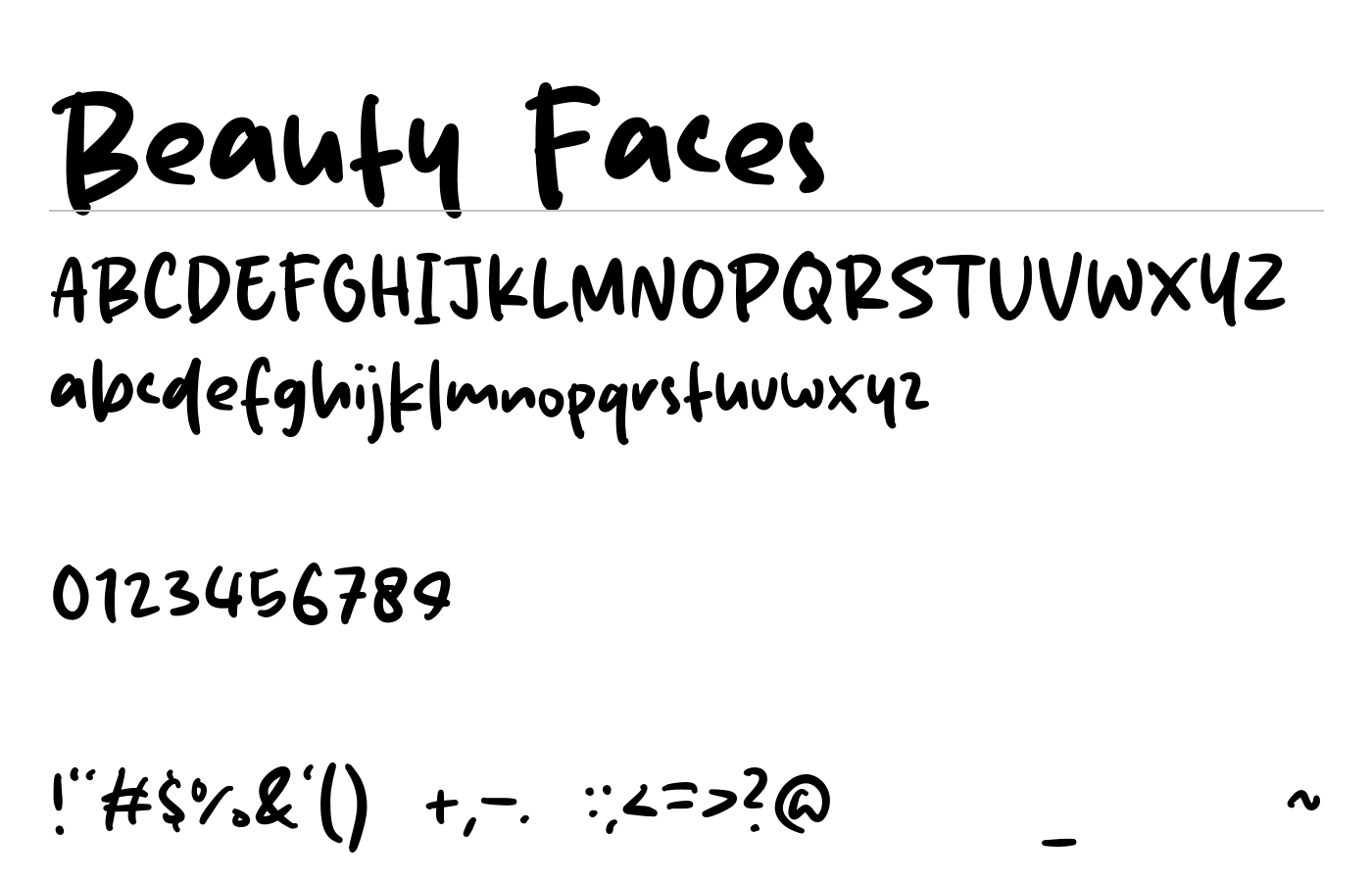 Beauty Faces Font preview