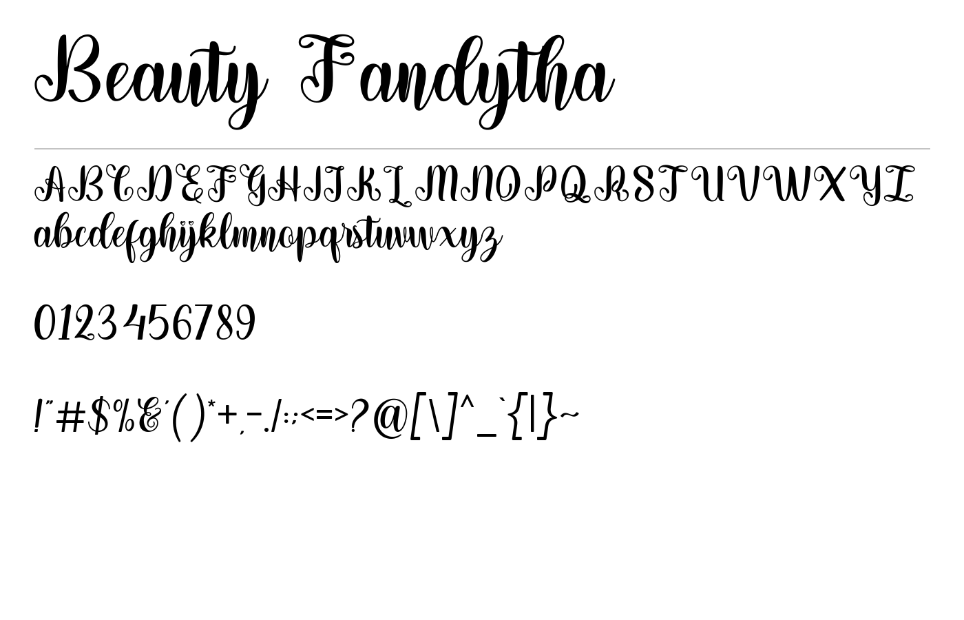 Beauty Fandytha Font preview