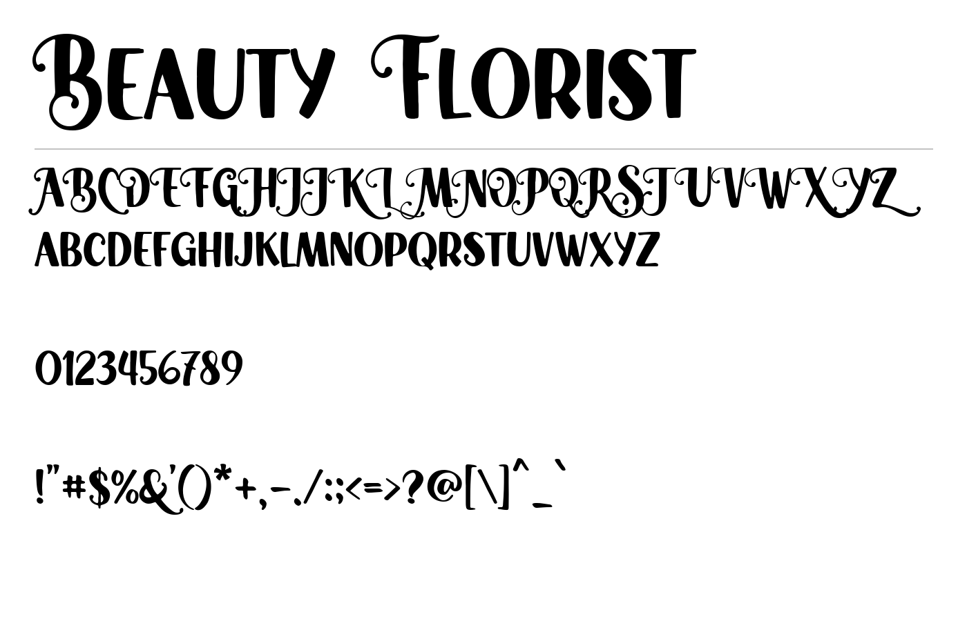 Beauty Florist Font preview
