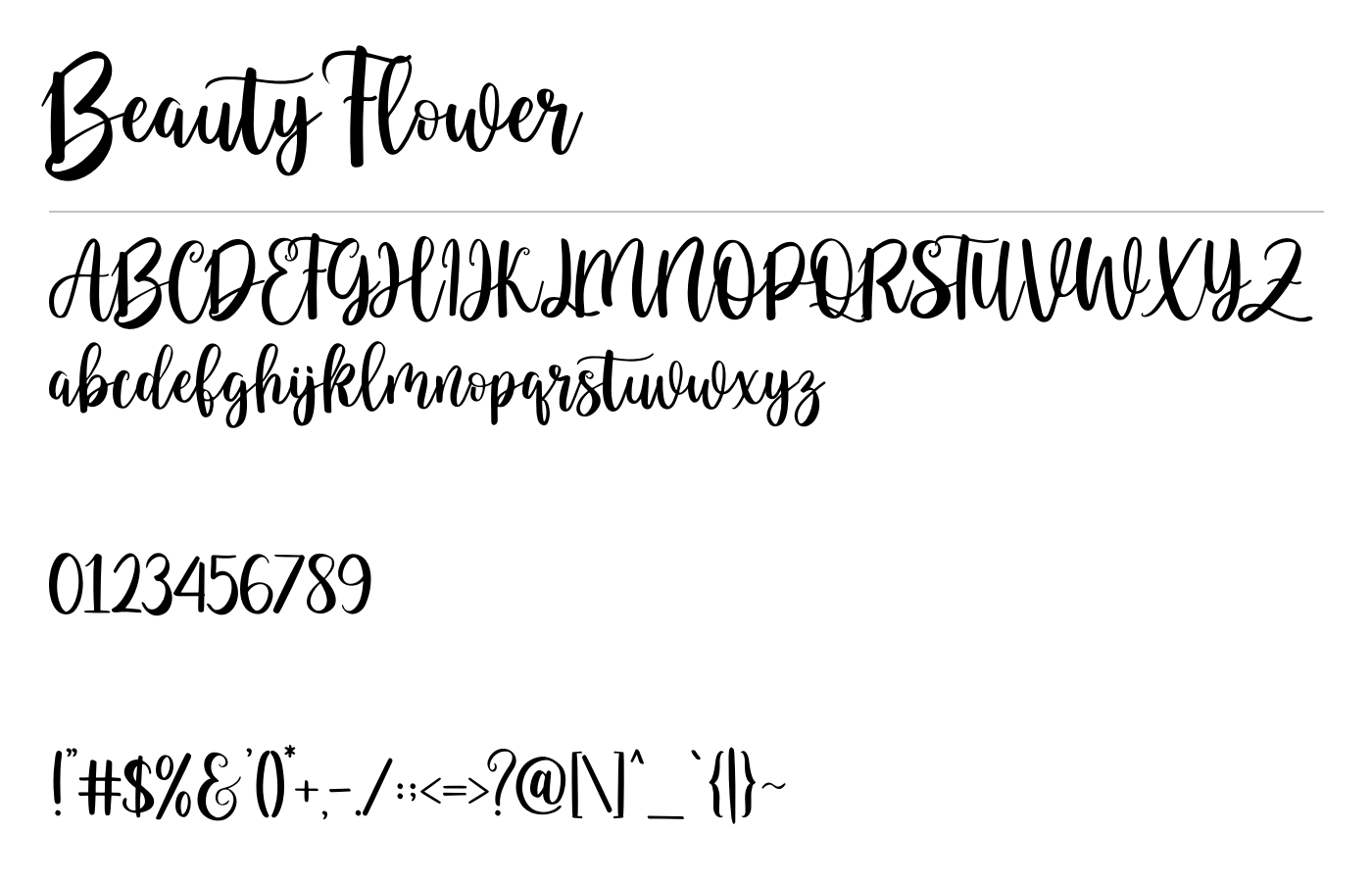 Beauty Flower Font preview
