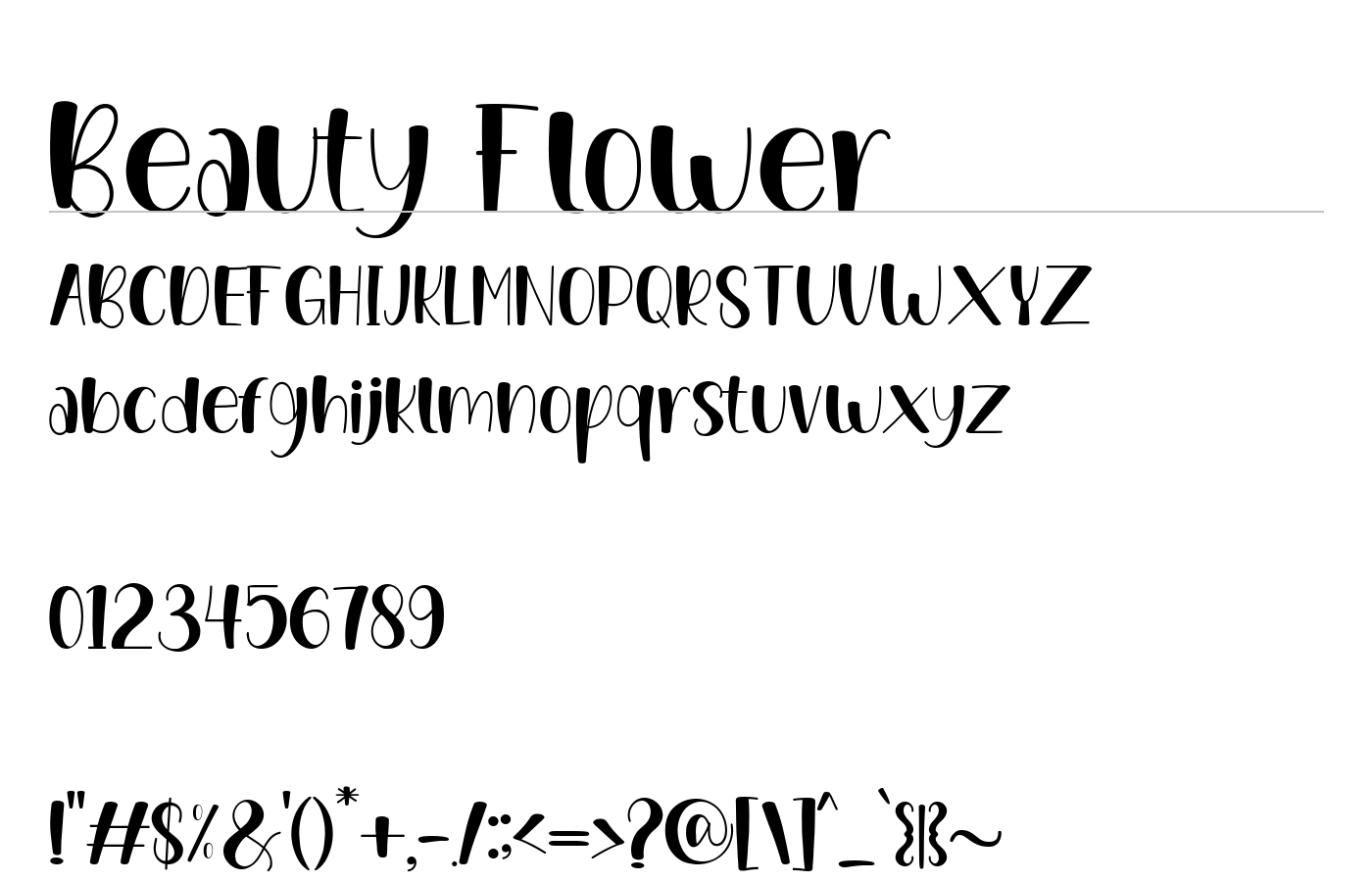 Beauty Flower Font preview