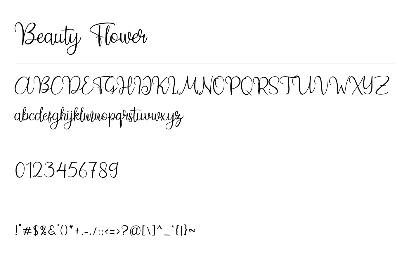 Beauty Flower Font preview